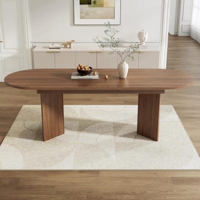 Uittrekbare Eettafel - Keukentafel Hout - Gezellig Tafelen - Afgeronde Hoeken - 160-200 cm - Walnoot