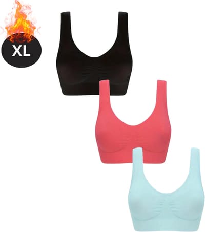 Bovista BH Set Zonder Beugel - Zonder Bandjes - Push-up Bh's - Comfort Beha - Comfortabel - Sterk - Dames - 3 Pack - Gemengd 5 - Maat XL