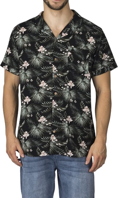 riverso Heren Overhemd RIVMick regular fit Veelkleurig S Ronde Hals Volwassenen Korte Mouwen / Hawaii Overhemd