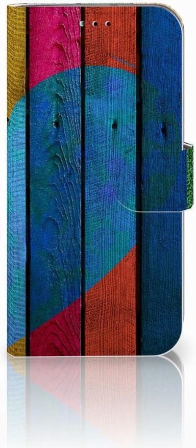 Samsung Galaxy A40 Book Style Case Wood Heart - Cadeau voor je Vriend