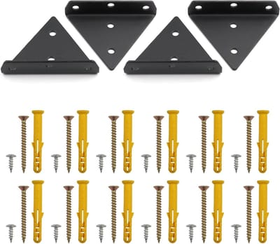 4 Stuks Drijvende Plankhouders - Zwarte Drijvende Driehoeksteunen voor Wandmontage, Ideaal voor Keuken en Boekenkasten