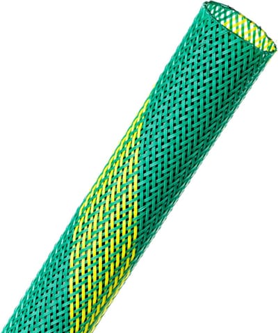 Techflex-PTN1.00GD/09-Kabelsok-Kabelsleeve-Kabelbeschermer-Kabel Management–Kabelkous-Kabelmantel - Maat: 15,9 mm – 41,3 mm-Kleur: Aardedraad-Lengte: 9 meter