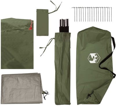 vidaXL - Tunneltent - 410 - x - 175 - x - 105 - cm - Olijfgroen - Polyester - en - Staal