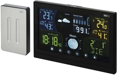 Emos Weerstation Draadloos Binnen en Buiten - Met Buitensensor - Op Batterijen - E6018 - Zwart
