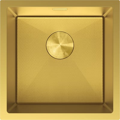 Mexen Trixo stalen gootsteen met één bak 440 x 440 , gouden HC - 6413441000-55HC