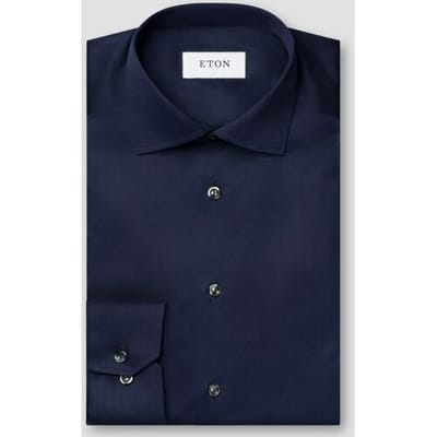 Eton Overhemd Signature Twill Uni Cutaway Navy / male