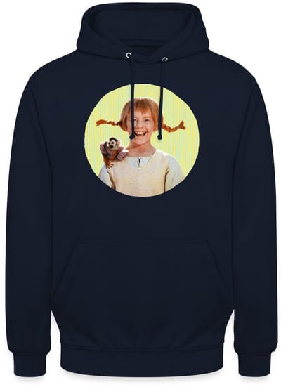 Pippi Langkous Portret Pippi Met Meneer Nilsson Hoodie Unisex