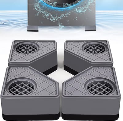 4-delige anti-vibratie pads voor wasmachines om te voorkomen dat de wasmachine en droger bewegen, om geluids- en trillingsoverdracht te voorkomen, anti-vibratie stabilisator steunvoeten (toename van 1,8 inch)