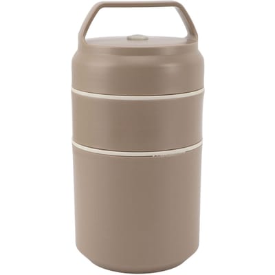 Roestvrijstalen Geïsoleerde Voedselpot Dubbellaags 620 ml Inhoud Lekdicht Deksel Geïsoleerd Voedsel Khaki gray