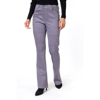 EsQualo Trousers Flair Graphic Earth Print Größe: 34 | Stoffhosen Outlet | Damen | Braun