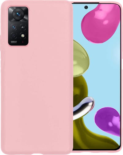Hoesje - Geschikt voor Xiaomi Redmi Note 11 - Sterk & Shockproof - Siliconen Case - Hoes Cover - Telefoonhoes - Lichtroze