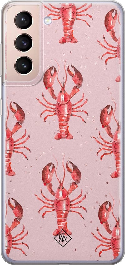 Casimoda® hoesje - Geschikt voor Samsung S21 - Lobster All The Way - Backcover - Siliconen/TPU - Roze