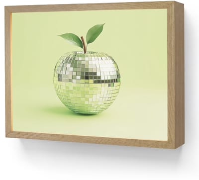 Wandlamp 40x30 cm - Oplaadbaar - Groen - Disco - Decoratie - Appel - Wandlampen binnen woonkamer - Slaapkamer lamp - Decoratieve nachtlamp - Vloerlamp draadloos