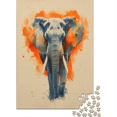 Olifant Puzzel - 1000 Stukjes - Ontspanning Thuis - Hoge Resolutie Print - 75 x 50 cm