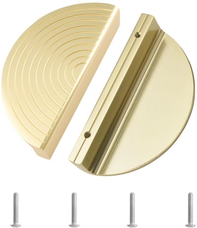 Dailygoods- Handgreep Halve Maan - Zinklegering - Dubbele Gat - Modern Design - Gouden Kleur - Comfortabel en Roestvrij - Deurgreep