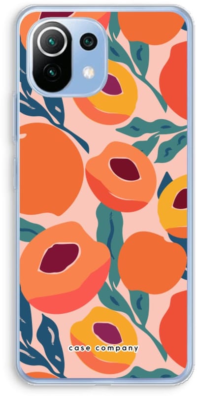 Case Company® - Hoesje geschikt voor Xiaomi Mi 11 Lite hoesje - Perzik - Soft Cover Telefoonhoesje - Bescherming aan alle Kanten en Schermrand