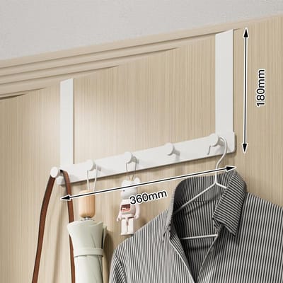 Deurhaak Hanger Ponsvrij Naadloos Lange Arm Stille Aluminium Over Deur Haken voor Slaapkamers Badkamers