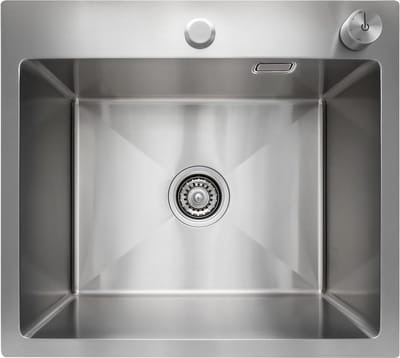 JGS® - Premium Roestvrijstalen Keukenspoelbak 50x45 cm met Sifon en Afvoerafstandsbediening, Onderhoudsvriendelijk en Deukbestendig, Perfect voor 55 cm Onderkast-