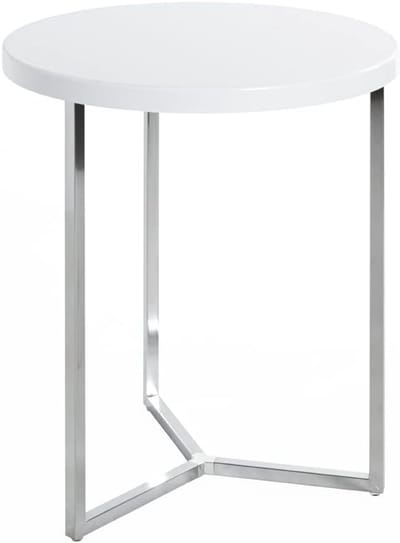 Bijzettafel Rond - Sidetable Modern - Woonkamer Meubel - Robuust Stalen Frame - H 54 x Ø 45 cm
