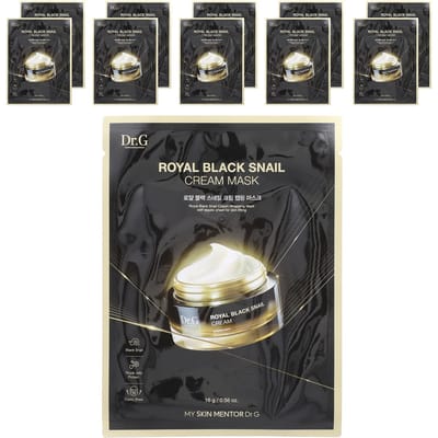 Dr. G, Royal Black Snail Cream Beauty Mask, 10 packs, 16g (0.56oz) black