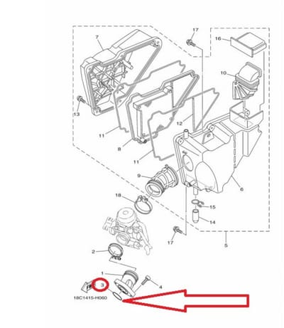 Joint torique de pipe d'admission pour scooter MBK 125 Skyliner 93210-30611 Neuf