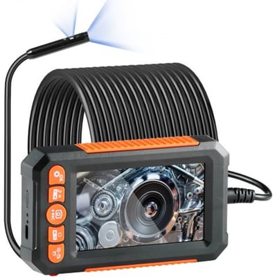 VEVOR endoscoopcamera met licht, dubbele lens-borescoop met 15 m semi-rigide kabel, 4,3 inch scherm, 1080P inspectiecamera, 8+1 led-lampjes, 4x zoom, IP67 waterdichte slangencamera voor auto's en loodgieterswerk