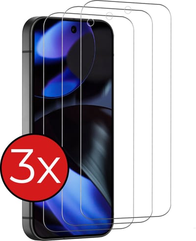 Screenprotector - 3 Stuks - Geschikt voor Google Pixel 9 - Extra Sterk - Beschermglas - Gehard Glas - Tempered Glass - Screen Protector