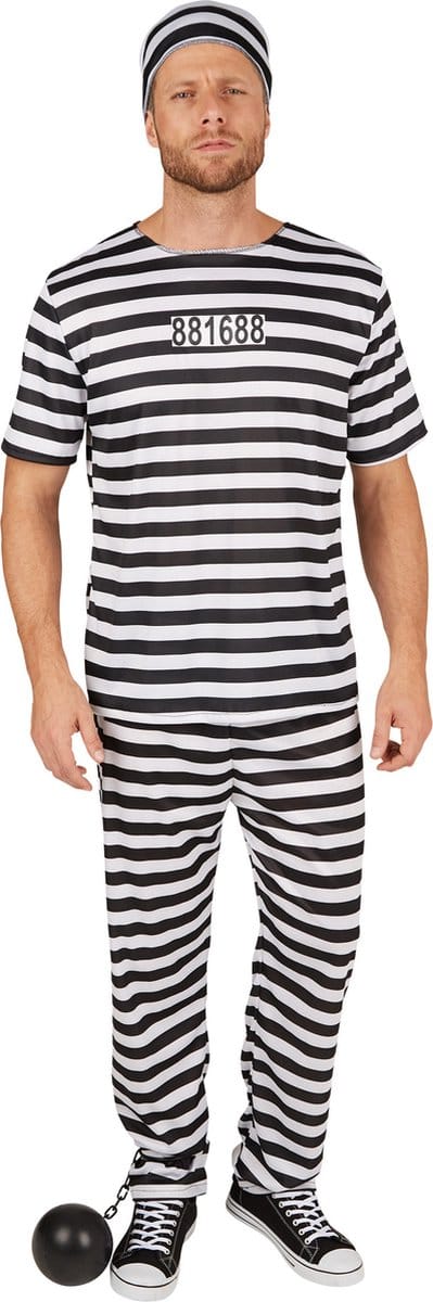 dressforfun - Gevangene XXL - verkleedkleding kostuum halloween verkleden feestkleding carnavalskleding carnaval feestkledij partykleding - 301463