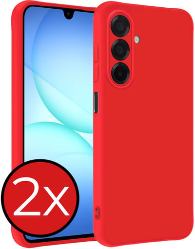 Hoesje - 2 Stuks - Geschikt voor Samsung Galaxy A17 - Sterk & Shockproof - Telefoonhoes - Back Cover - Case Siliconen - Telefoon Hoes - Rood