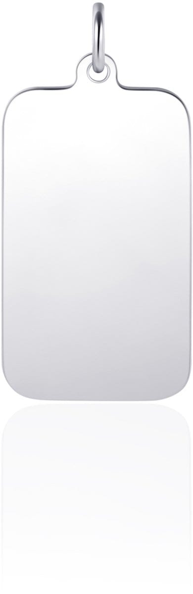 Gisser Jewels - Hanger excl. Collier - Rechthoek Graveer baar - 17mm x 10mm - Gerhodineerd Zilver 925