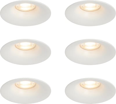 QAZQA Set van 6 Inbouwspot wit GU10 50mm - Gijs
