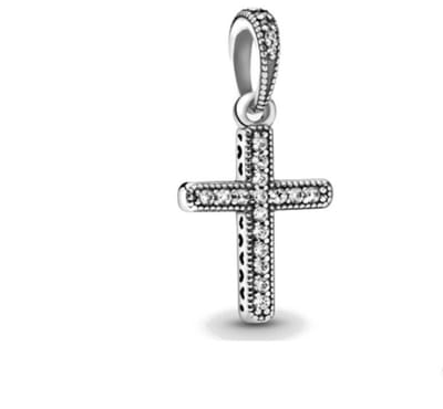 Fler® | Bedel | Past op populaire bedel armbanden (standaard-3mm) | armbandbedel | Bedel sprankelend kruis | HangBedel Charm | Kan ook als kettinghanger | 925 Zilver | Zirkonia transparant |Sinterklaas kado | Verjaardagsgeschenk | Kerstcadeau