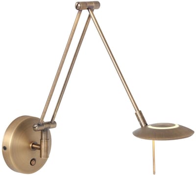 Wandlamp Zodiac 2110BR Brons - Dimbaar, Draaibaar & Kantelbaar - Kunststof & Metaal - Steinhauer