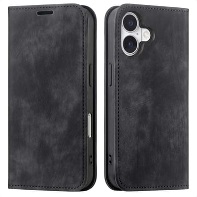 imoshion Hoesje - Geschikt voor Apple iPhone 16 - Slim Bookcase - Zwart