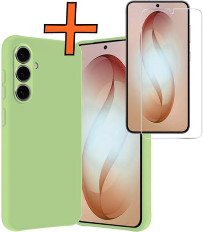 Hoes - Met Screenprotector - Geschikt voor Samsung Galaxy S26 - Sterk & Shockproof - Back Cover - Siliconen Case - Telefoon Hoes - Groen