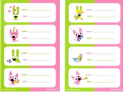 32 Hallmark Hoops & Yoyo Cadeaulabels met koordjes (4x 8 labels)