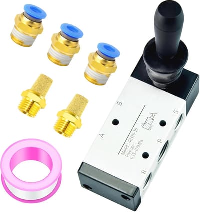 Pneumatisch Magneetventiel 3/8" BSP 5-Weg 2 Positie Handbediend Push-Pull Ventiel