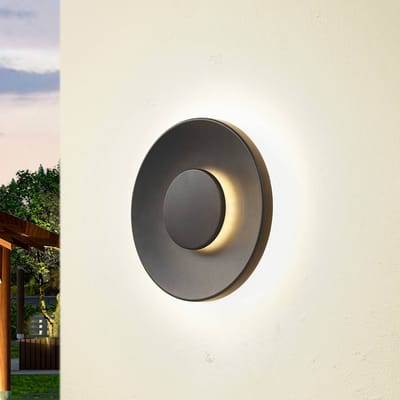 Lucande LED buiten wandlamp Kayana, zwart, aluminium, 24 cm
