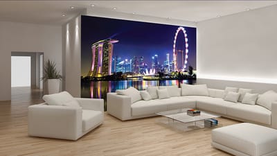 Singapore City Skyline Photo Wallcovering