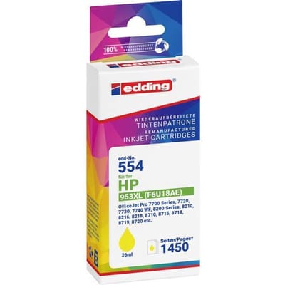 Edding Inktcartridge vervangt HP 953XL (F6U18AE) Compatibel Geel EDD-554 18-554