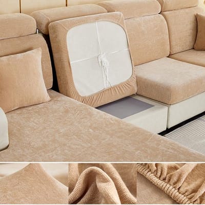 Fluwelen 1/2/3/4 Zitsbank Sofa Kussenhoes Sofa Kussenovertrekken Dikke Zachte Effen Sofa Decoratie voor Chaselong Fauteuil L Vorm 45x45cm pillowcase white