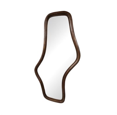 Spiegel Wavy mangohouten lijst 121x62 cm - Walnoot