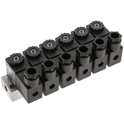 6x3/2 G1/8'' NC Magneetventiel 24V DC -0.95-10bar/-13.2-140psi Airtec