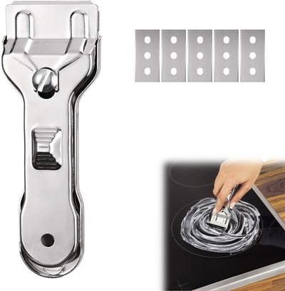NTHProducts - Glasschraper - Hobschraper - Duurzaam en robuust - Medium formaat - Voor keramische platen - Ideaal voor ovens en fornuizen