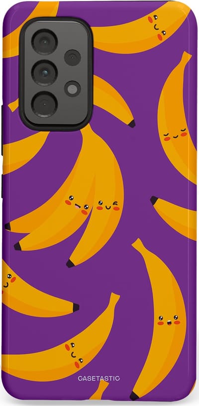Casetastic Hoesje Geschikt voor Samsung A53 - Stijlvolle Beschermende Duo-layer Case - Kawaii Bananen