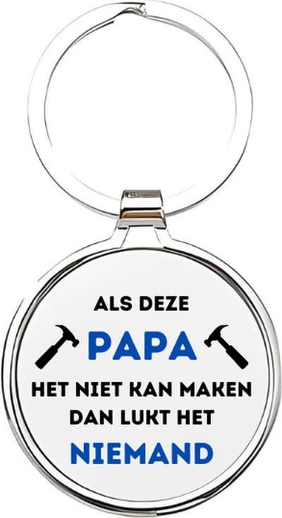 Akyol - als deze papa het niet kan maken dan lukt niemand het Sleutelhanger - Vader - de leukste papa - vader sleutelhanger - papa sleutelhanger - sleutelhanger papa - familie sleutelhanger - vaderdag cadeautje - stiefvader - fathersday - 4 x 7,5 CM