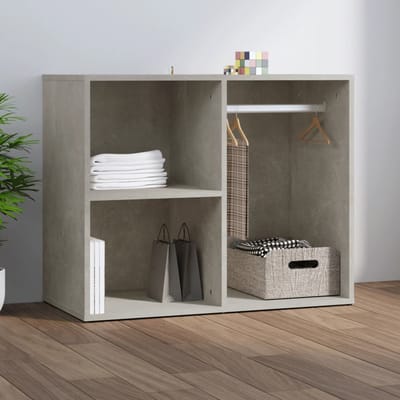 vidaXL - Kledingkast - 80x40x65 - cm - bewerkt - hout - betongrijs