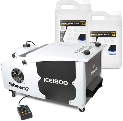 BeamZ ICE1800 Low fog rookmachine - Met 10 liter rookvloeistof - Rookmachine voor laaghangende rook