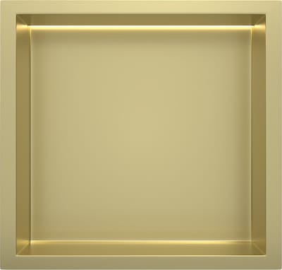 Mat goud RVS Inbouwnis 30x30x7cm met LED verlichting