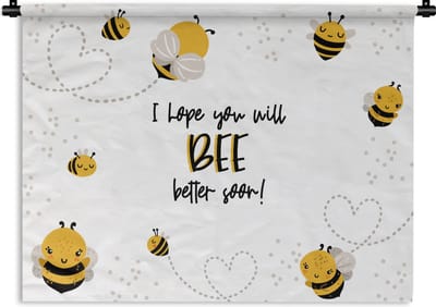 Wandkleed - Wanddoek - Beterschap - Quotes - Bij - 120x90 cm - Wandtapijt